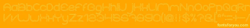 ElementaryHollow-Schriftart – Gelbe Schriften auf orangefarbenem Hintergrund