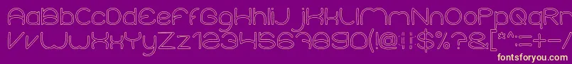 ElementaryHollow Font – Yellow Fonts on Purple Background