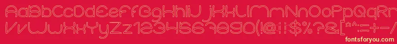 ElementaryHollow Font – Yellow Fonts on Red Background