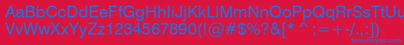 フォントSwiss721Bt – 赤い背景に青い文字