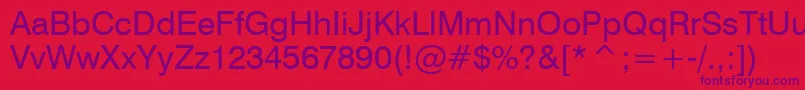 Swiss721Bt Font – Purple Fonts on Red Background