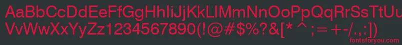 Swiss721Bt Font – Red Fonts on Black Background