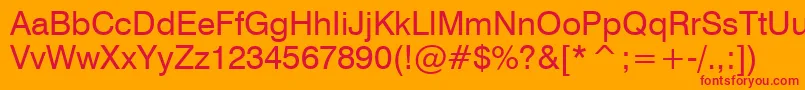 Swiss721Bt Font – Red Fonts on Orange Background
