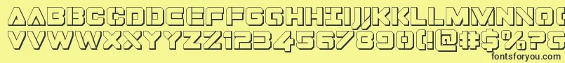 Dominojack3D Font – Black Fonts on Yellow Background