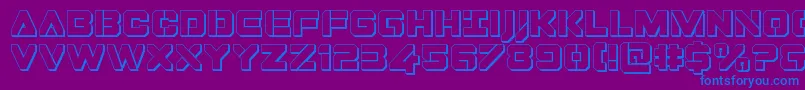 Dominojack3D-Schriftart – Blaue Schriften auf violettem Hintergrund