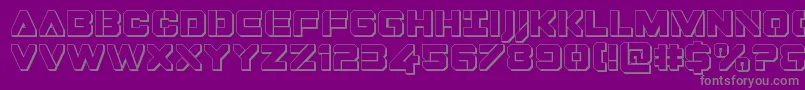 フォントDominojack3D – 紫の背景に灰色の文字