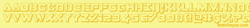 Dominojack3D Font – Orange Fonts on Yellow Background