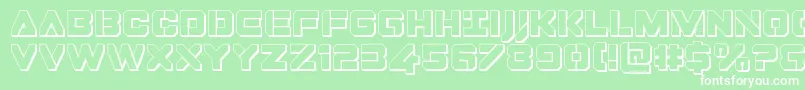 Dominojack3D-Schriftart – Weiße Schriften auf grünem Hintergrund