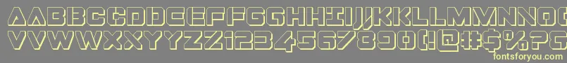 フォントDominojack3D – 黄色のフォント、灰色の背景
