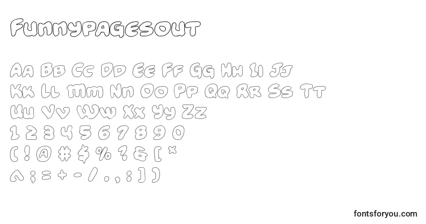 Шрифт Funnypagesout – алфавит, цифры, специальные символы