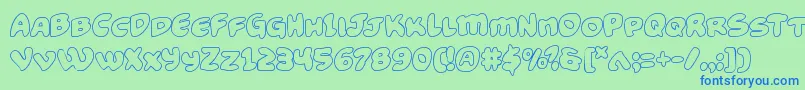 Funnypagesout Font – Blue Fonts on Green Background