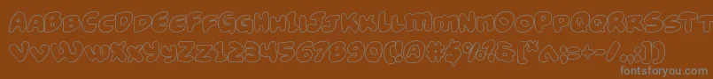 フォントFunnypagesout – 茶色の背景に灰色の文字