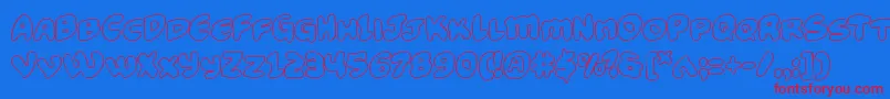 Funnypagesout Font – Red Fonts on Blue Background