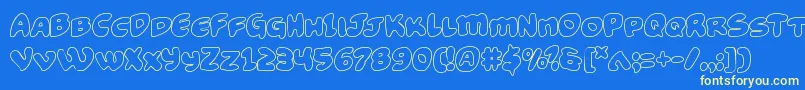 Funnypagesout Font – Yellow Fonts on Blue Background