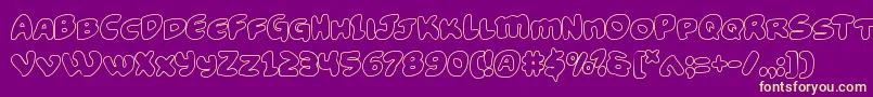 Funnypagesout Font – Yellow Fonts on Purple Background