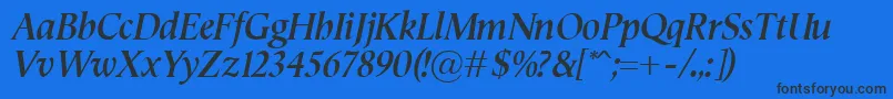 SemperBolditalic Font – Black Fonts on Blue Background