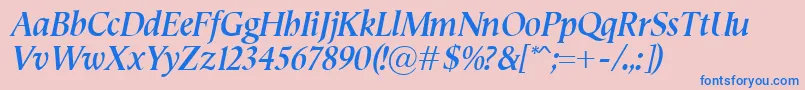 SemperBolditalic Font – Blue Fonts on Pink Background