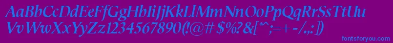 SemperBolditalic Font – Blue Fonts on Purple Background