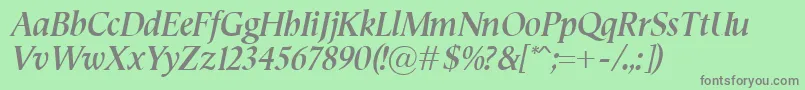 SemperBolditalic Font – Gray Fonts on Green Background