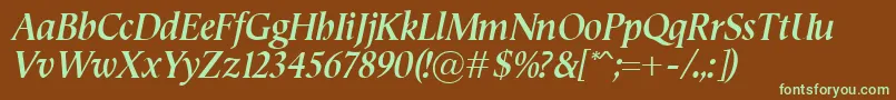 SemperBolditalic Font – Green Fonts on Brown Background