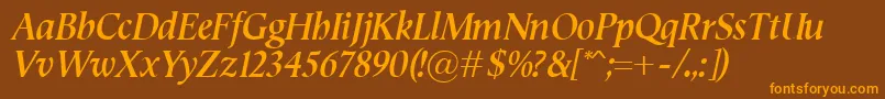 SemperBolditalic Font – Orange Fonts on Brown Background