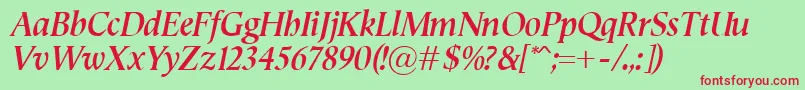 SemperBolditalic Font – Red Fonts on Green Background