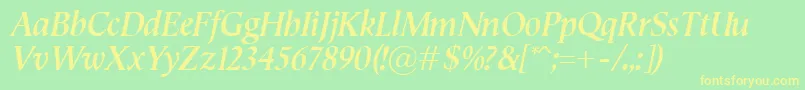 SemperBolditalic Font – Yellow Fonts on Green Background