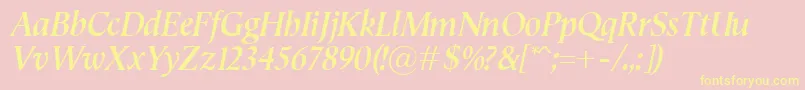 SemperBolditalic Font – Yellow Fonts on Pink Background