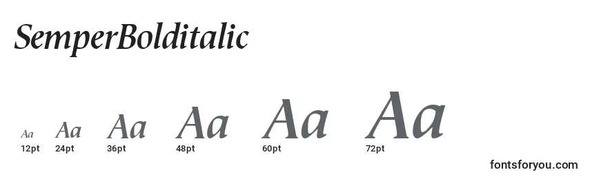 SemperBolditalic Font Sizes