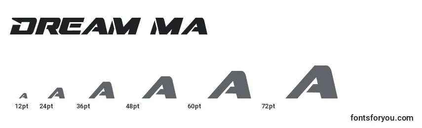 Размеры шрифта DreamMma