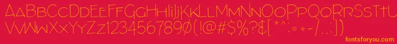ArchitectsDraft Font – Orange Fonts on Red Background