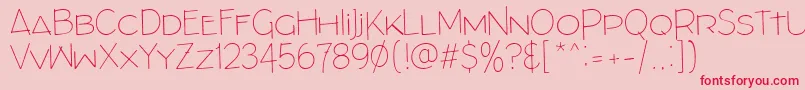 ArchitectsDraft Font – Red Fonts on Pink Background