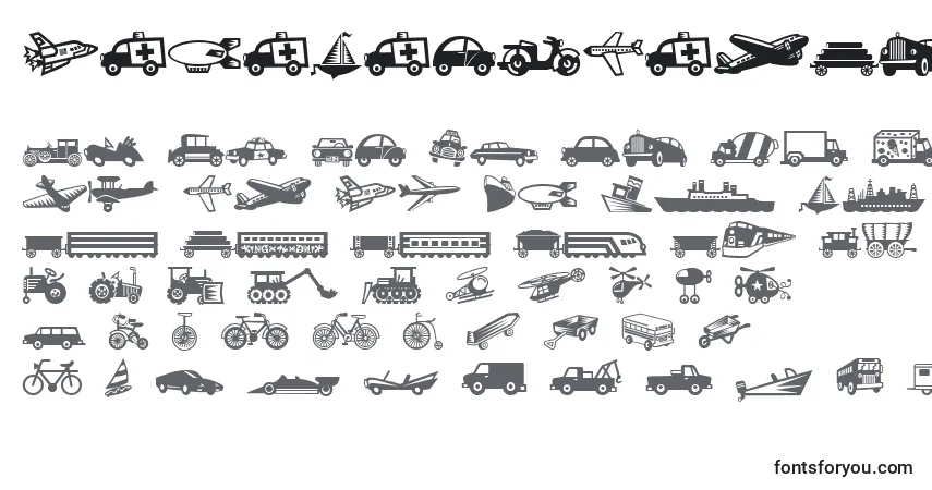 MiniPicsLilVehicles Font – alphabet, numbers, special characters