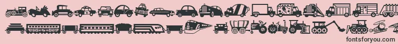 MiniPicsLilVehicles Font – Black Fonts on Pink Background