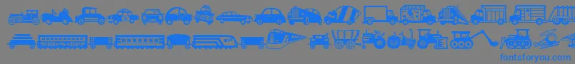 Шрифт MiniPicsLilVehicles – синие шрифты на сером фоне