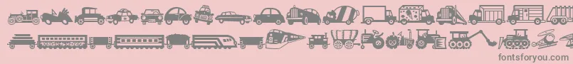 MiniPicsLilVehicles Font – Gray Fonts on Pink Background