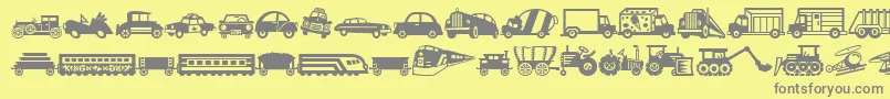 MiniPicsLilVehicles Font – Gray Fonts on Yellow Background