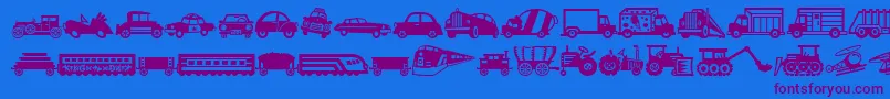 MiniPicsLilVehicles Font – Purple Fonts on Blue Background