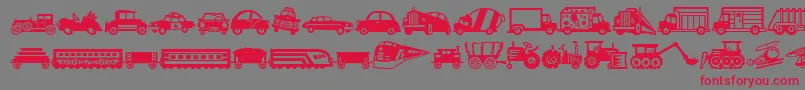 MiniPicsLilVehicles Font – Red Fonts on Gray Background