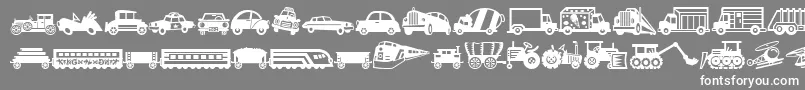 MiniPicsLilVehicles Font – White Fonts on Gray Background