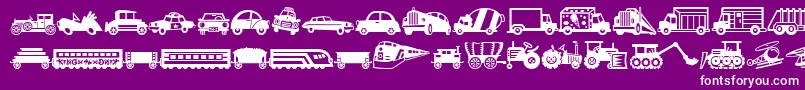 MiniPicsLilVehicles Font – White Fonts on Purple Background