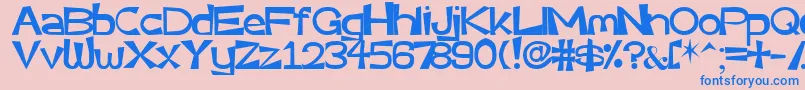 Veryassy Font – Blue Fonts on Pink Background