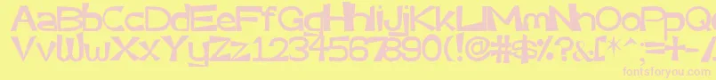 Veryassy Font – Pink Fonts on Yellow Background