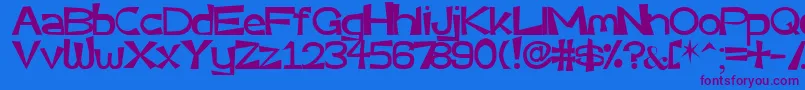 Veryassy Font – Purple Fonts on Blue Background