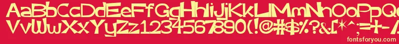 Veryassy Font – Yellow Fonts on Red Background