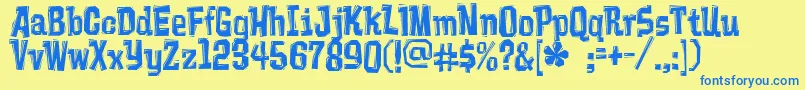 Vademecum Font – Blue Fonts on Yellow Background