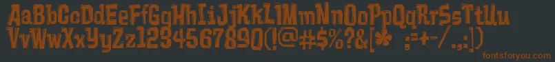 Vademecum-fontti – ruskeat fontit mustalla taustalla