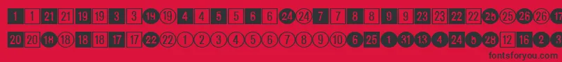 CirclednumbersRegularDb Font – Black Fonts on Red Background