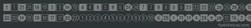 CirclednumbersRegularDb-fontti – harmaat kirjasimet mustalla taustalla