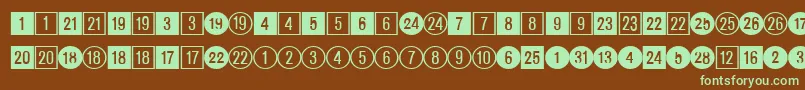 CirclednumbersRegularDb Font – Green Fonts on Brown Background